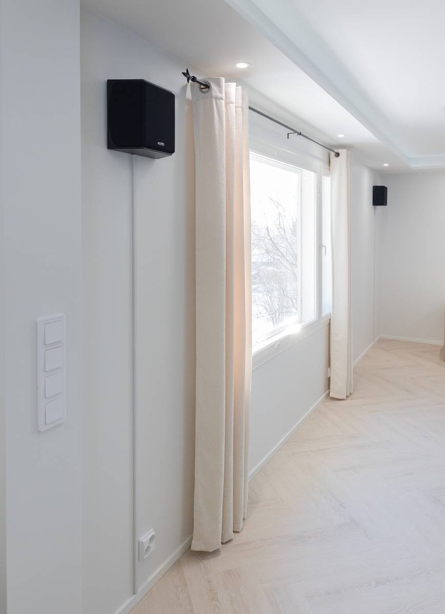 LED spots every couple of metres on the edges of a lowered roof